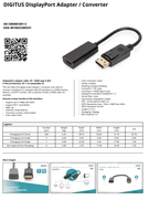 Digitus Ak-340400-001S Dp-Hdmı Adaptör 0.15M - 2