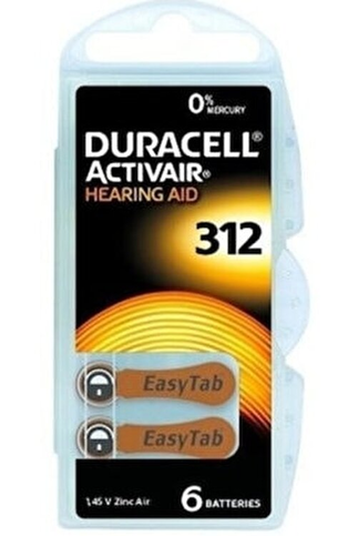 Duracell 312 Kulaklık Pili 6Lı Blister - 1