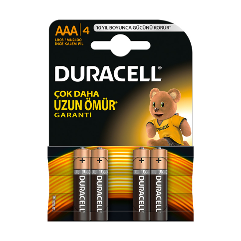 Duracell Alkalin Aaa İnce Kalem Pil 4Lü Blister (3A4) - 1