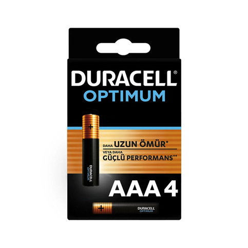 Duracell Optimum Alkalin Aaa İnce Kalem Pil 4Lü Blister Mx2400 - 1