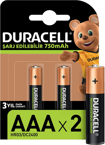 Duracell Şarjlı Aaa İnce Kalem Pil 750Mah 2Li Blister (Se3A2750) - 1