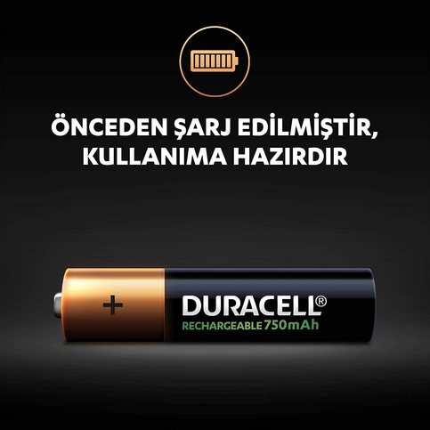 Duracell Şarjlı Aaa İnce Kalem Pil 750Mah 2Li Blister (Se3A2750) - 2