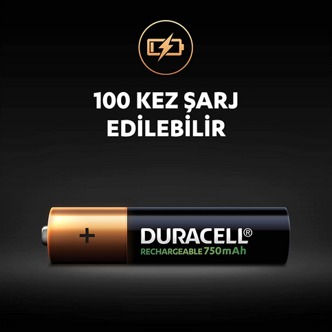 Duracell Şarjlı Aaa İnce Kalem Pil 750Mah 2Li Blister (Se3A2750) - 3