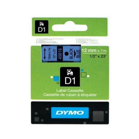 Dymo D1 45016 Yedek Şerit 12Mmx7M Mavi-Siyah - 1