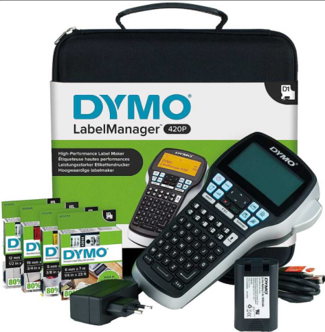 Dymo Lm-420P Elde Taşınabilir Etiket Makinesi +4 D1 Etiket Çantalı Kit (S0915480) - 3