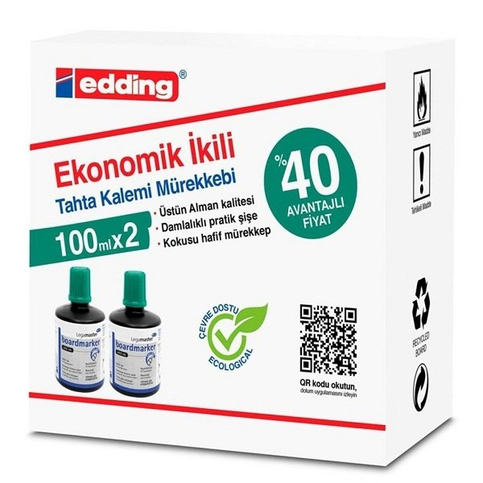 Edding Bt 30 Tahta Kalem Mürekkebi Yeşil 30Ml 2Li - 1