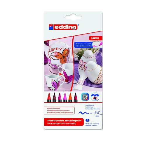 Edding 4200 Porselen Kalemi Sıcak 6Lı Set - 1