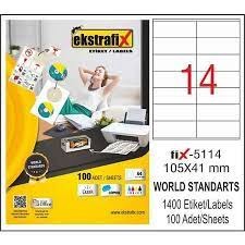 Ekstrafix 5114 Laser Etiket 105X41Mm 14X100 1400 Adet - 1