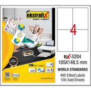 Ekstrafix 5204 Laser Etiket 105X148.5Mm4X100 400 Adet - EKSTRAFİX