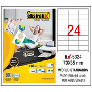 Ekstrafix 5324 Laser Etiket 70X35Mm 24X100 2400 Adet - EKSTRAFİX