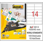 Ekstrafix 5614 Laser Etiket 105X40Mm 14X100 1400 Adet - EKSTRAFİX