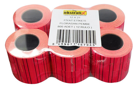 Ekstrafix Fix-5704 Fiyat Etiketi 12X21Mm Florasan Pembe 12Li - 1