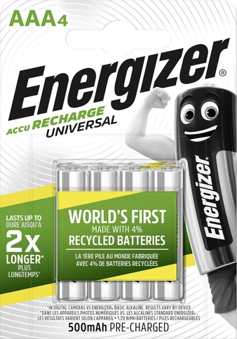 Energizer Üniversal Şarjlı Aaa İnce Kalem Pil 500Mah 4Lü (Bp4) - 1