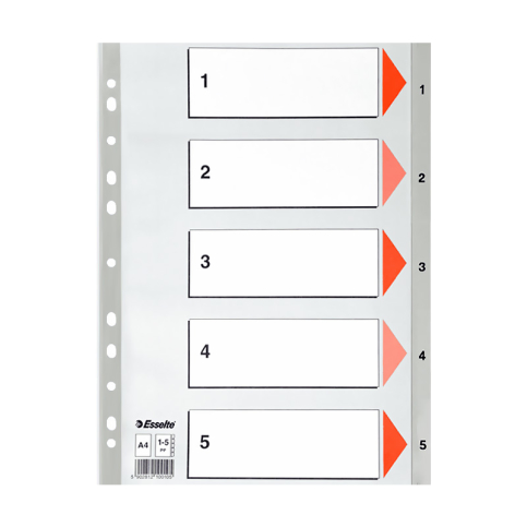 Esselte 100103 Plastik Ayraç A4 1-5 Rakam - 1