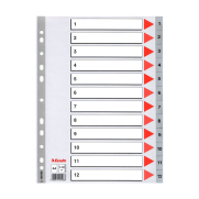 Esselte 100106 Plastik Ayraç A4 1-12 Rakam - 1