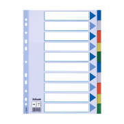 Esselte 15261 Plastik Ayraç A4 10 Renk - ESSELTE