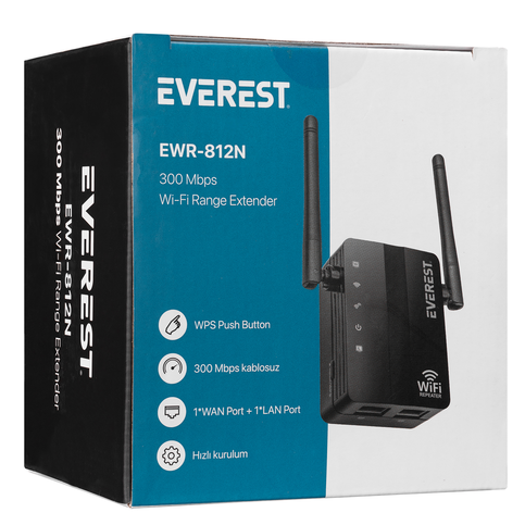 Everest Ewr-812N Wifi Repeater Ap Destekli Sinyal Genişletici 300Mbps 2.4Ghz - 1