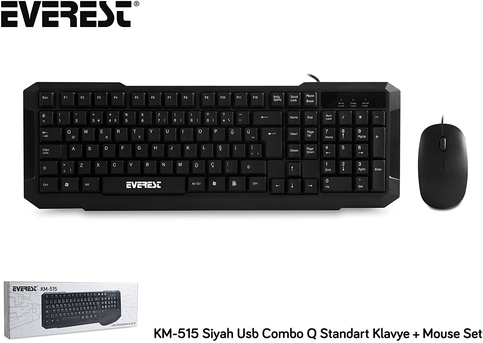Everest Km-515 Combo Kablolu Q Klavye Mouse Siyah - 6