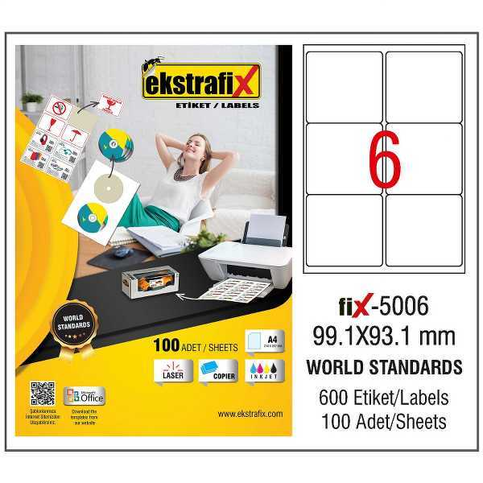 Ekstrafix 5006 Laser Etiket 99.1X93.1Mm6X100 600 Adet - 1