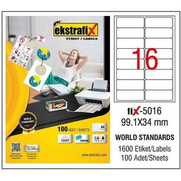 Ekstrafix 5016 Laser Etiket 99X34Mm 16X100 1600 Adet - EKSTRAFİX