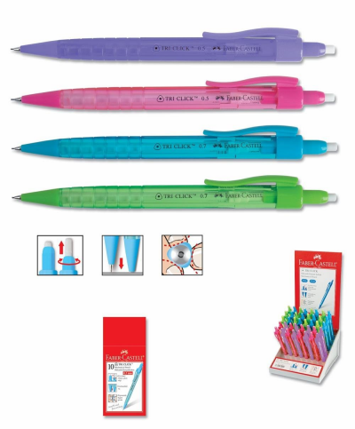 FABER-CASTELL 1362 TRİ CLİCK VERSATİL KALEM 05-07 100LÜ STAND (136243) - 1