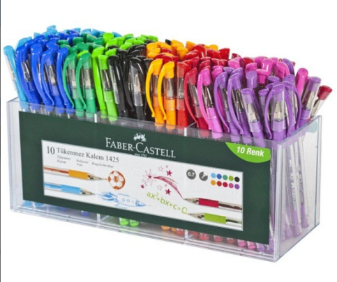 FABER-CASTELL 1425 TÜKENMEZ KALEM 0.7 200LÜ STAND (142557) - 1