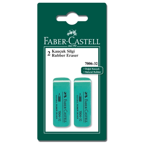 Faber-Castell 7006-32 Yeşil Kauçuk Silgi 2Li Blister (180632) - 1