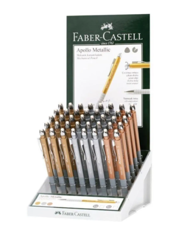 FABER-CASTELL APOLLO VERSATİL KALEM 05-07 METALİK RENKLER 40LI STAND (232540) - 1