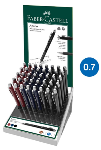 FABER-CASTELL APOLLO VERSATİL KALEM 07 KLASİK RENKLER 40LI STAND (232740) - 1