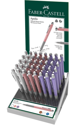 FABER-CASTELL APOLLO VERSATİL KALEM 07 PASTEL RENKLER 40LI STAND (232741) - 1