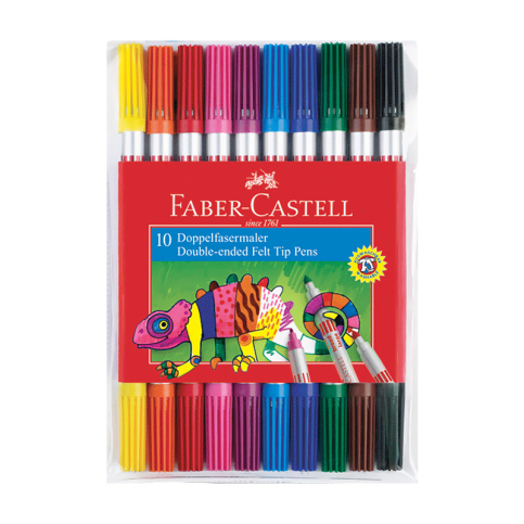 Faber-Castell Çift Uçlu Keçeli Kalem 10 Renk (151110) - 1