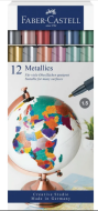 FABER-CASTELL ÇOK AMAÇLI MARKÖR METALİK 12 RENK BLİSTER (160713) - FABER-CASTELL