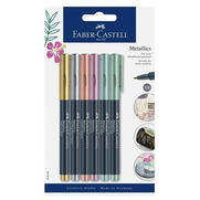 FABER-CASTELL ÇOK AMAÇLI MARKÖR METALİK 6 RENK BLİSTER (160706) - 1