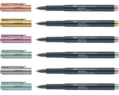 FABER-CASTELL ÇOK AMAÇLI MARKÖR METALİK 6 RENK BLİSTER (160706) - 2