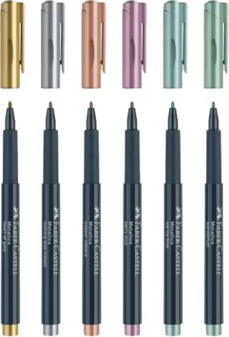 FABER-CASTELL ÇOK AMAÇLI MARKÖR METALİK 60LI STAND (160760) - 2