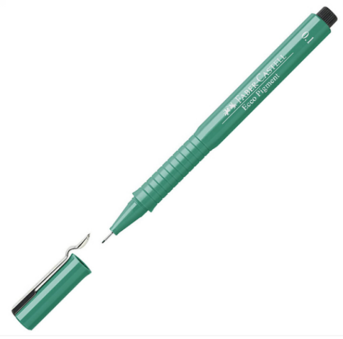 FABER-CASTELL ECCO PİGMENT ÇİZİM KALEMİ 0.1mm YEŞİL (166163) - 1