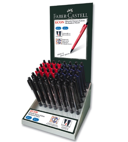 FABER-CASTELL ECON VERSATİL KALEM 05-07 KOYU RENK 100LÜ STAND (135199) - 1