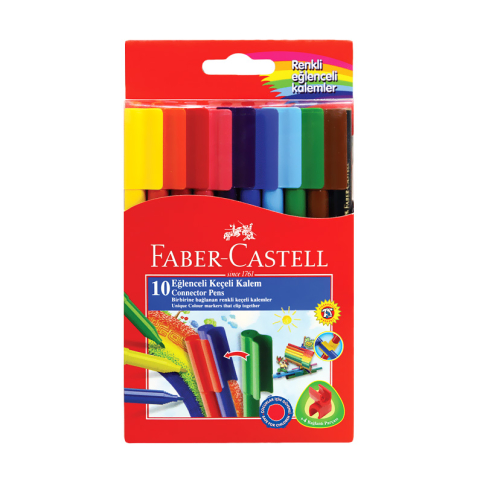 Faber-Castell Eğlenceli Keçeli Kalem 10 Renk (111500) - 1