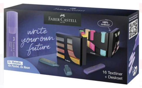 FABER-CASTELL FOSFORLU KALEM 46 16 RENK MASA ÜSTÜ SETİ (254603) - 1