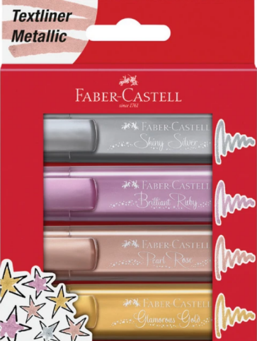 FABER-CASTELL FOSFORLU KALEM 46 METALİK 4 RENK (154640) - 1