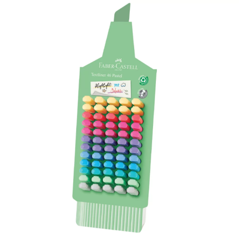 FABER-CASTELL FOSFORLU KALEM 46 PASTEL 60LI STAND (254633) - 1