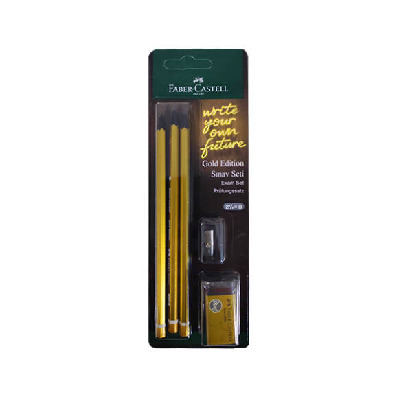 FABER-CASTELL GOLD EDİTİON SINAV SETİ 2 KALEM+KALEMTRAŞ+SİLGİ BLİSTER (000106)