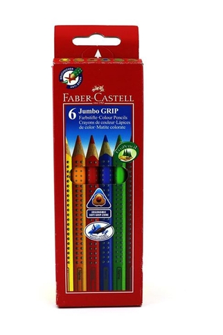 Faber-Castell Grip Jumbo Kuru Boya 6 Renk (110906) - 1