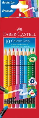 Faber-Castell Grip Silinebilir Kuru Boya 10 Renk (116613) - 1