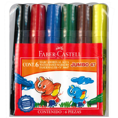 Faber-Castell Jumbo 47 Permanent Markör Koli Kalemi 6 Renk (030647) - 1