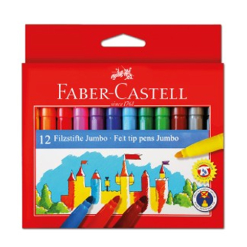 Faber-Castell Yıkanabilir Jumbo Keçeli Kalem 12 Renk (554312) - 1