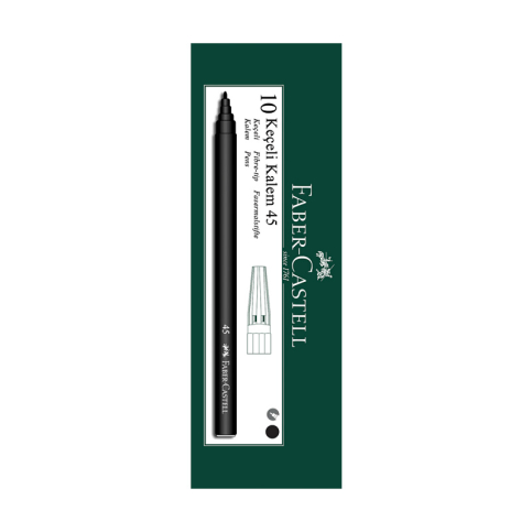 Faber-Castell 45 Keçeli Kalem Siyah 10Lu (155002) - 1