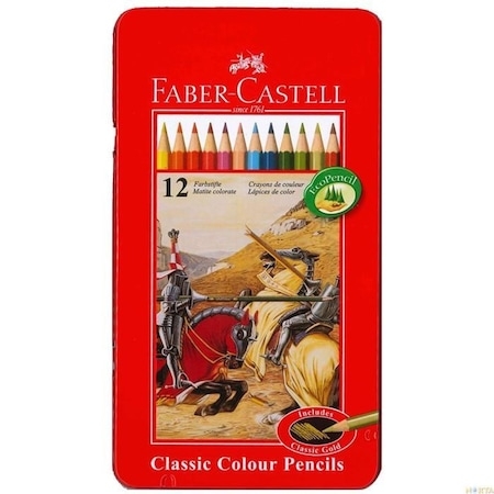 Faber-Castell Kuru Boya 12 Renk Metal Kutu (115844) - 1