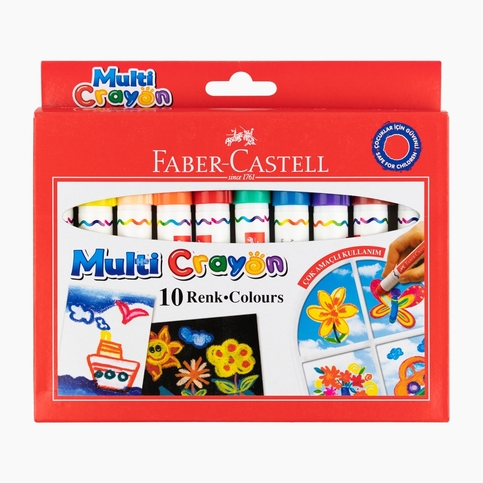 Faber-Castell Multi Crayon Pastel Boya 10 Renk (112010) - 1