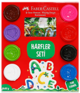 FABER-CASTELL OYUN HAMURU HARFLER SETİ 8 RENKx50gr (000025) - FABER-CASTELL
